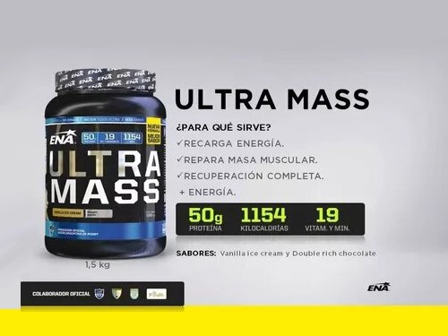 Ultra Mass (1.5 Kg) Ena Sport Ganador De Peso Chocolate
