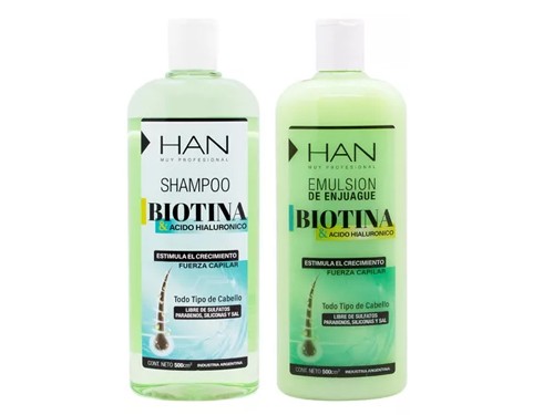 Han Biotina Kit Shampoo + Enjuague + Tonico Anticaída Pelo