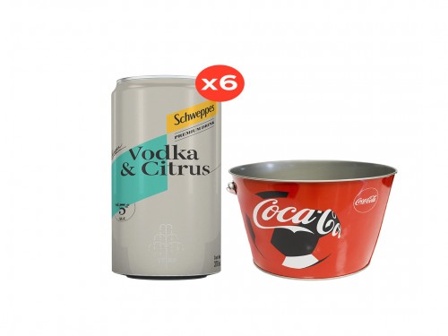 Schweppes Vodka&Citrus 310ml x6 + Frapera Mundial Coca Cola