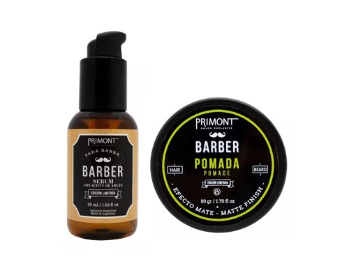 Primont Barber Pelo Barba Shampoo + Acond + Serum + Pomada