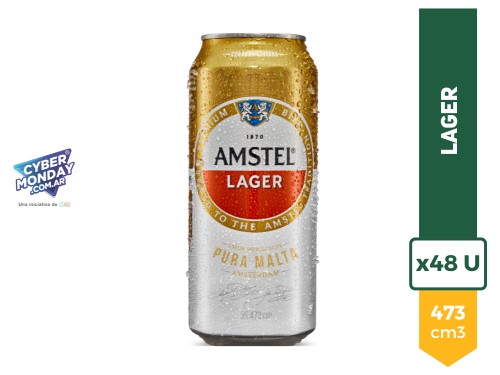 Cerveza Amstel Lager 473cc Pack x 48