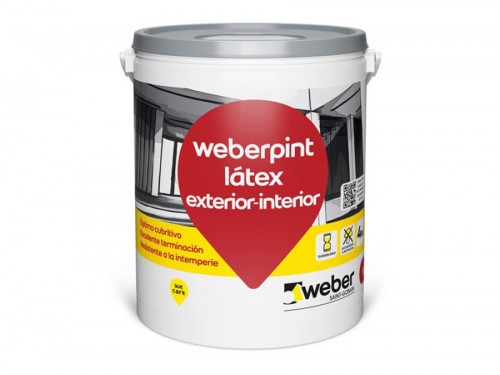 Pintura látex de interior y exterior blanco mate 20 L Weberprint