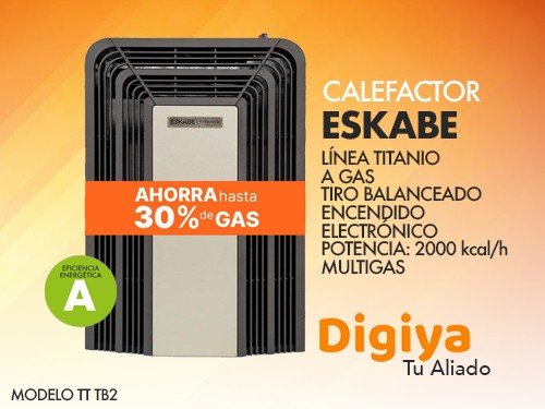 Calefactor eskabe tb outlet titanio 2000 kcal termostato