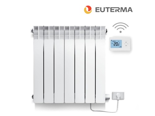 Radiador Eléctrico EUTERMA Aluminio Blanco 1000W Termostato inalámbr.