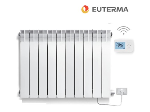 Radiador Eléctrico EUTERMA Aluminio Blanco 1500W Termostato inalámbr.