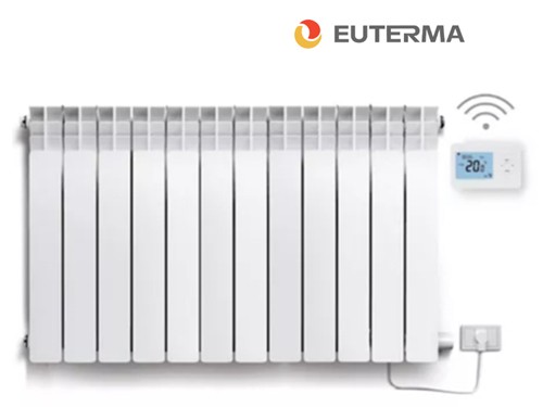 Radiador Eléctrico EUTERMA Aluminio Blanco 2000W Termostato inalámbr.