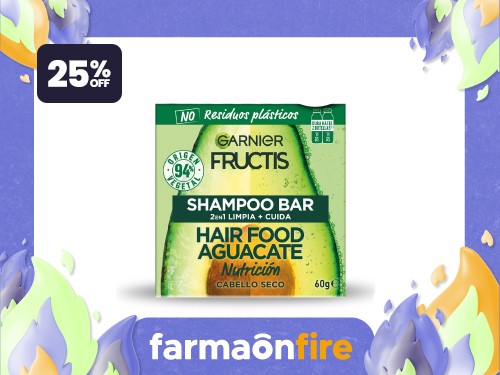 FRUCTIS - Shampoo sólido Hair Food aguacate 60gr