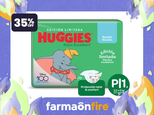 HUGGIES - Pañales flexi comfort talle p (50 unidades) edicion limitada