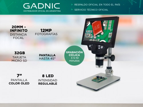 Microscopio Optico Digital Gadnic 1200x Pantalla Lcd Hd