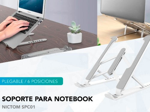 Soporte De Notebook Nictom Sn01 Ajustable Plegable Portátil