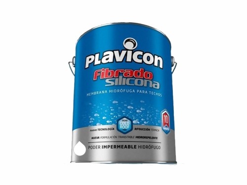 Impermeabilizante Para Techos Fibrado Siliconado Plavicon Blanco 20Kg