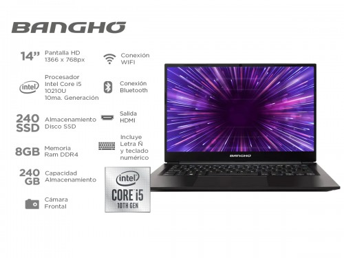 Notebook Bangho Max L4 Intel Core I5 10Gen 8Gb SSD 240Gb 14" HD