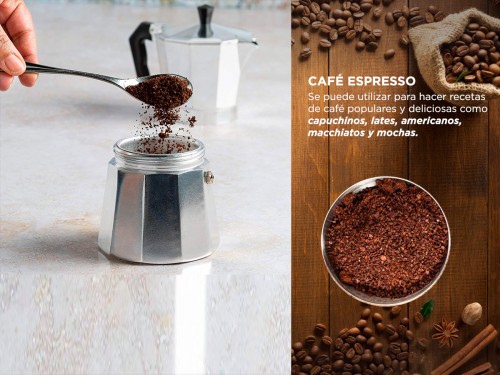 Cafetera De Aluminio Gadnic Moka Café Espresso 6 pocillos
