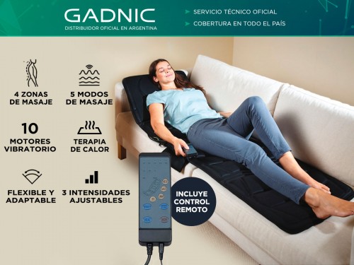 Masajeador Gadnic Mat Massager 10 Motores 5 Modos Terapia de Calor