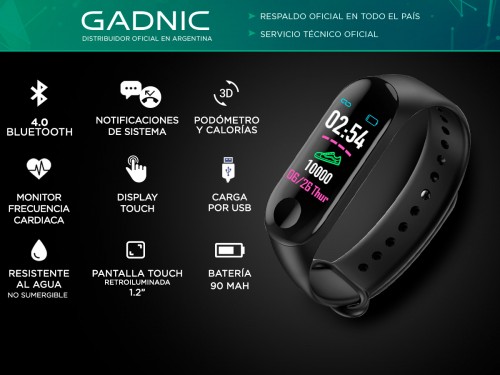 Smartband Bluetooth Gadnic R3 Watch Band Monitor Deportes