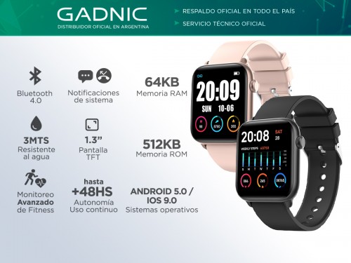 Smartwatch Gadnic RSW9 Reloj Bluetooth Carga Magnética