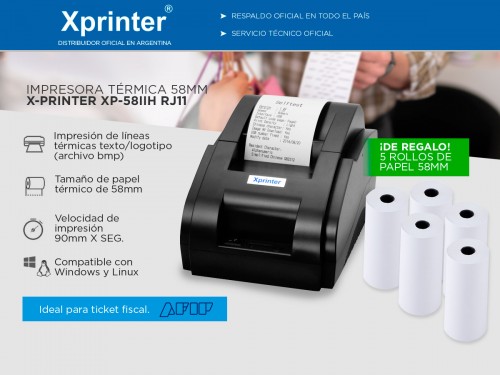 Impresora Térmica X-Printer XP-58IIH USB 58mm Alta Velocidad Impresión