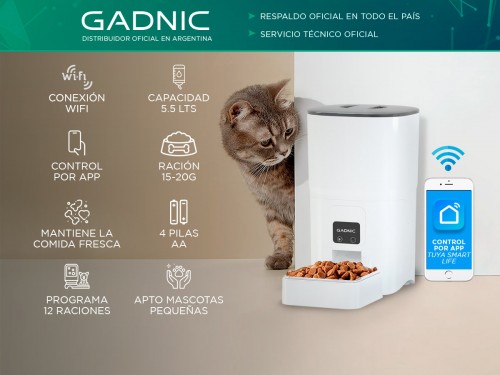 Comedero Automatico Wifi Gadnic PW1 Para Animales