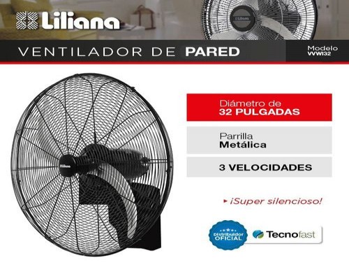Ventilador Industrial De Pared Liliana 32 PuLG 3 Veloc 280w