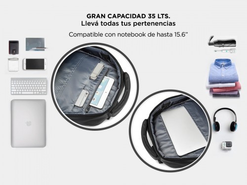 Mochila Gadnic Antirrobo 35L Impermeable Para Notebook 15.6