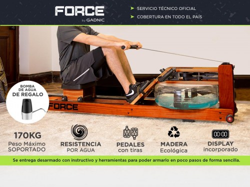 Máquina de Remo Force By Gadnic Profesional Resistencia por Agua con D