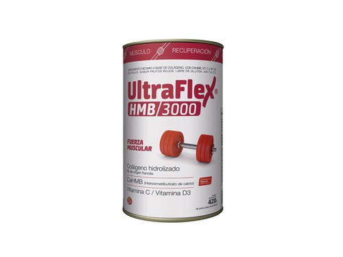 Suplemento en polvo Ultraflex HMB/3000 colágeno Frutos Rojos