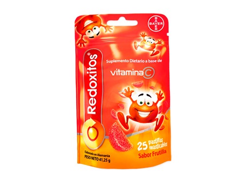 Redoxitos Vitamina C Frutilla 25 Pastillas Masticables