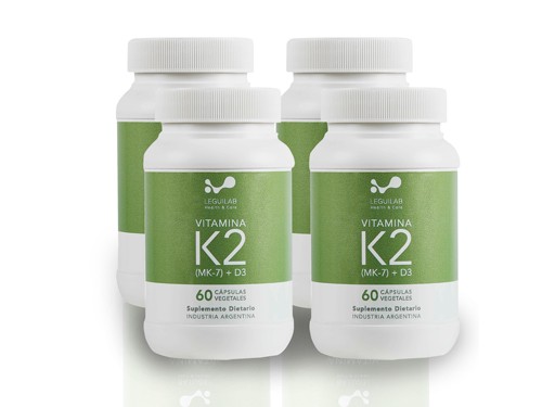 Suplemento Dietario Leguilab Vitamina K2+D3 x 60 Cáp x 4 und