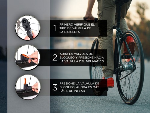 Mini Inflador Bicicleta Portatil Gadnic Con Pie y Valvula Universal