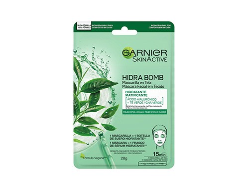 Mascarilla En Tela Garnier Skin Active Green Tea Hidra Bomb
