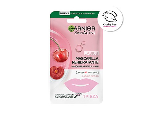 Mascarilla Para Labios Hidratante Garnier Cereza y Pantenol