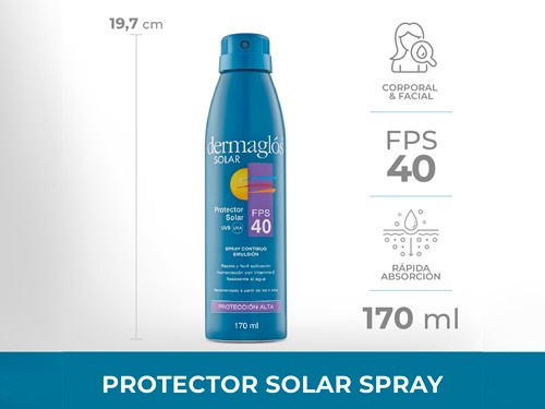 Protector Solar DERMAGLOS FPS 40 Spray Continuo 170ml