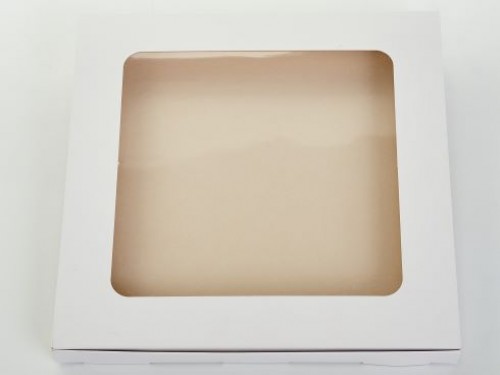 Caja c/ Ventana PVC Cristal Cookies Pañuelo Pashmina 30x30x2,5cm (x50u