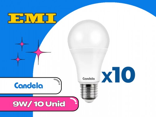 LAMPARA LED 9 W FRIA X 10 UND - CANDELA