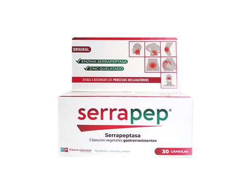 Suplemento Serrapep Gastrorresistentes x 30 Cápsulas