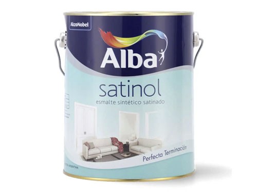 Esmalte Sintetico Satinado Blanco Satinol 4 Lts Alba
