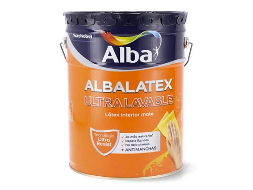 LATEX INTERIOR ALBALATEX ULTRALAVABLE MATE BLANCO 20 LTS ALBA
