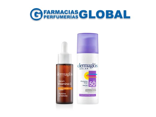 Kit Facial Dermaglós Serum Vitamina C + Protector
