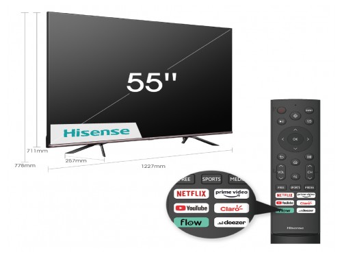 Smart TV ULED 55" Hisense VIDAA 4K 55U70G