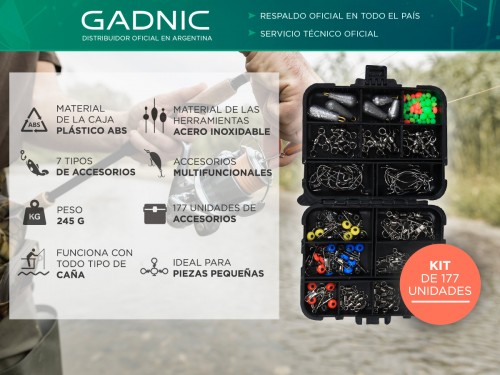 Kit Accesorios De Pesca Gadnic 177 Unidades Anzuelos