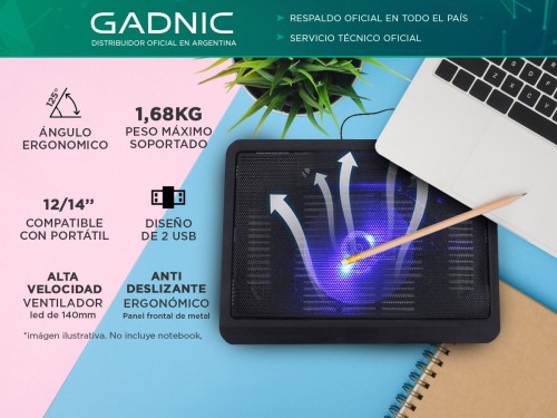 Cooler Notebook GADNIC Base Refrigerante USB 14