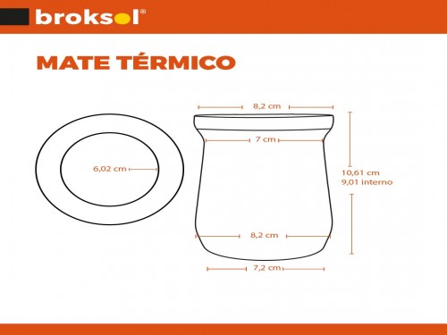 Mate térmico 250 ml blanco Broksol