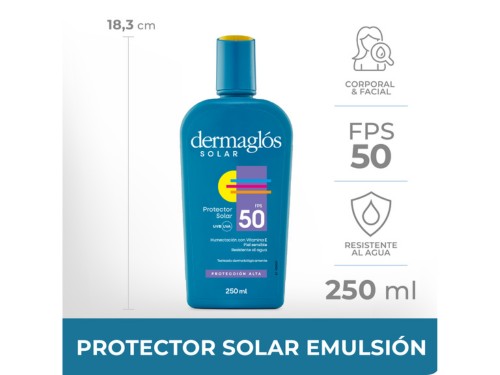 Dermaglos Protector Solar Emulsion FPS 50 250 ml