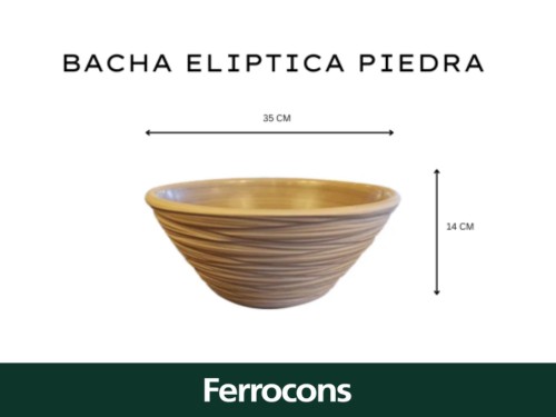 BACHA ELÍPTICA PIEDRA BEIGE 35 X 14 CM - FANGO