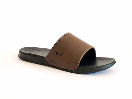 Chinela Reef Leather Slide Hombre