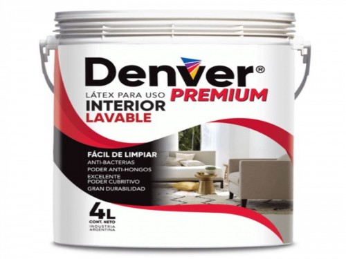 Pintura Para Interior Látex Lavable Premium Denver 4 L