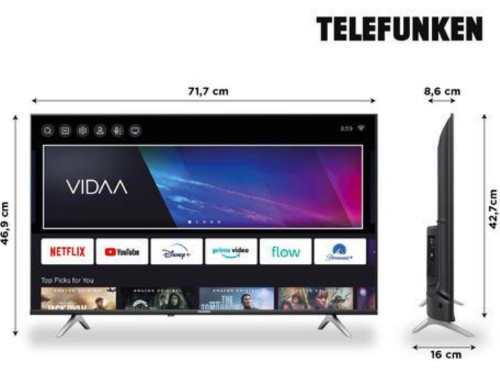 Smart TV LED HD 32'' Telefunken Vidaa TK3223H5