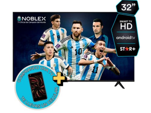 Smart TV 32" HD Android Noblex + Celular Quantum Yolo 32gb Android