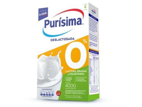 Leche en Polvo Purísima Deslactosada 400g x 12 unidades | Envío Gratís