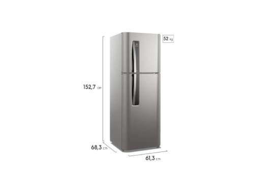 HELADERA HENI-3000P C/FREEZER INVERTER NO FROST 260LT PLATA ELECTROLUX